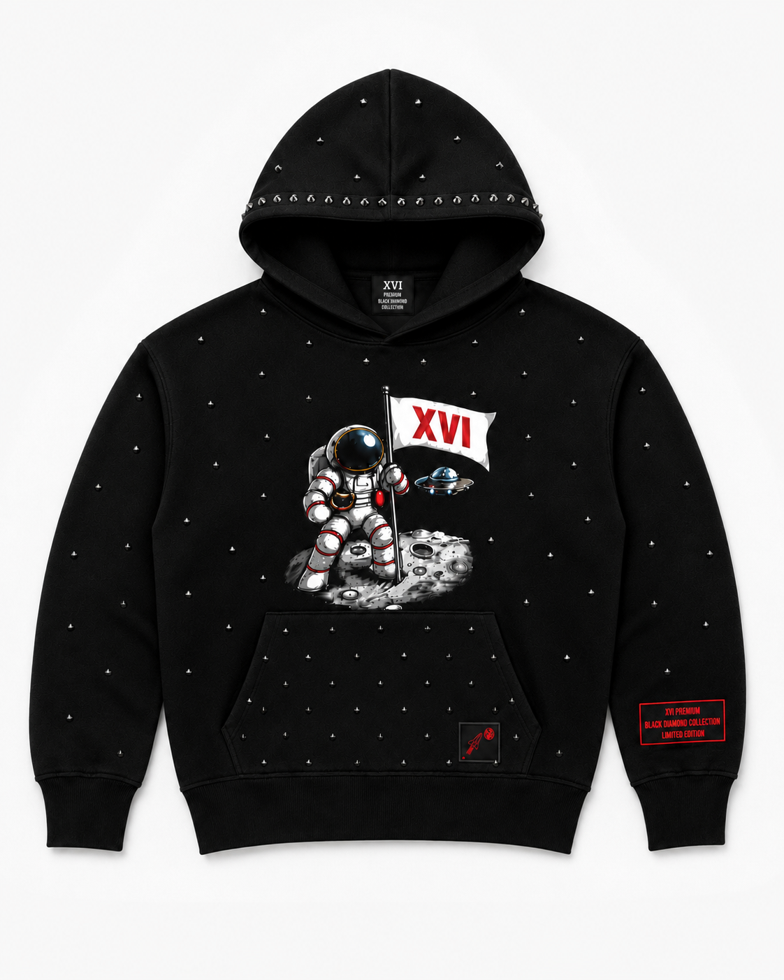 XVI Black Astronaut Hoodie