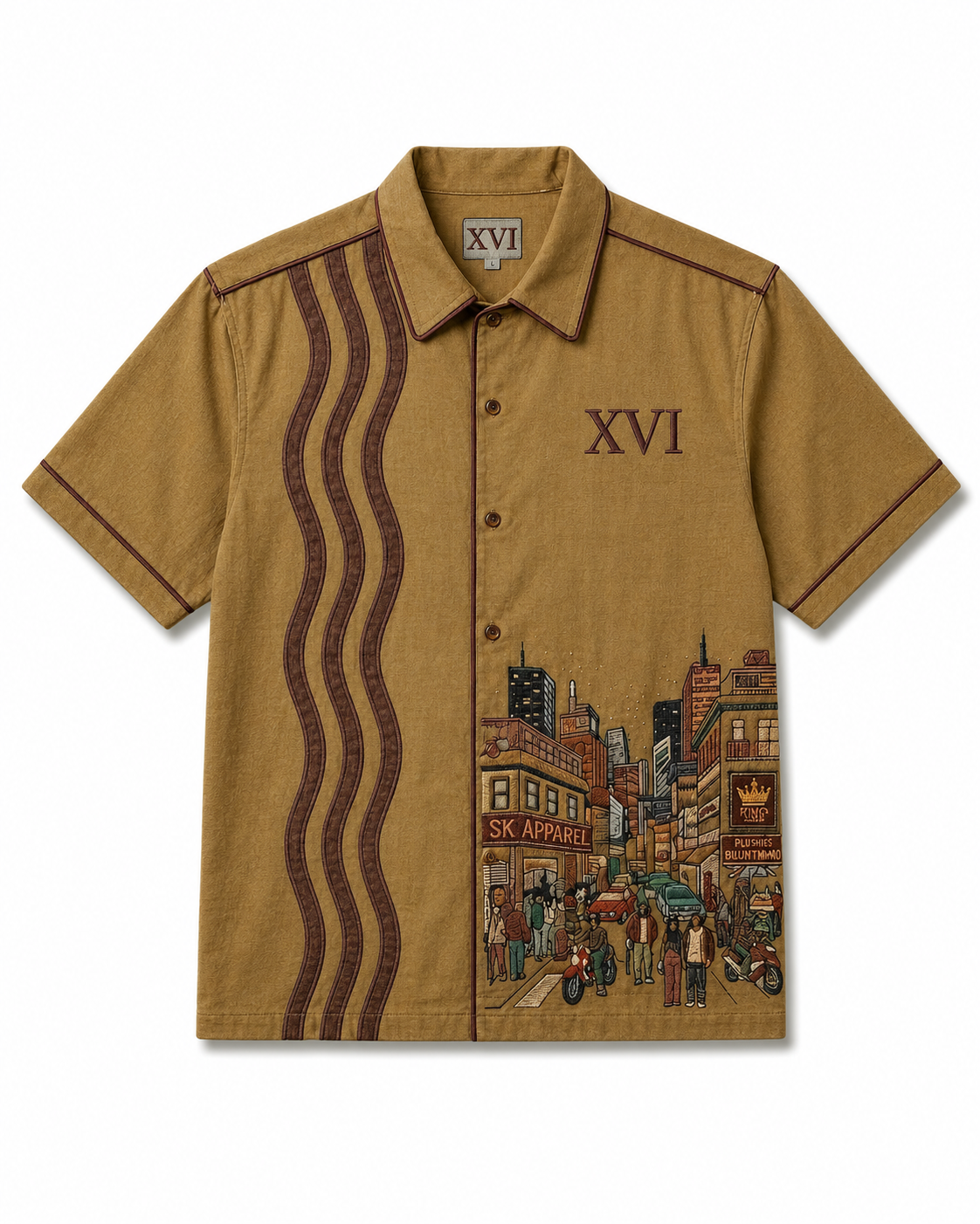 XVI Tan Cityscape Shirt