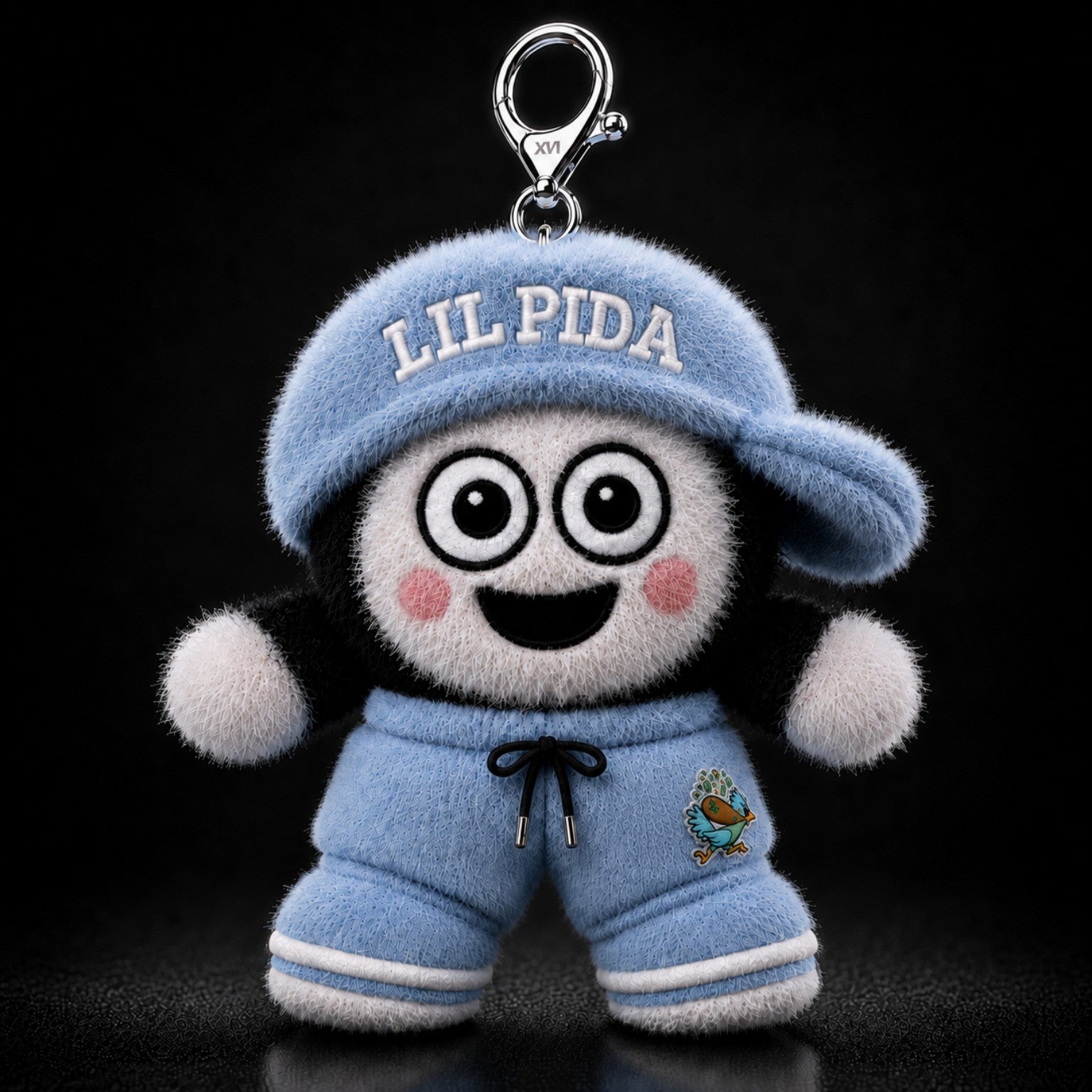 Lil Pida Plush Keychain Collection 🔑✨ | Red, Pink, Baby Blue & Black