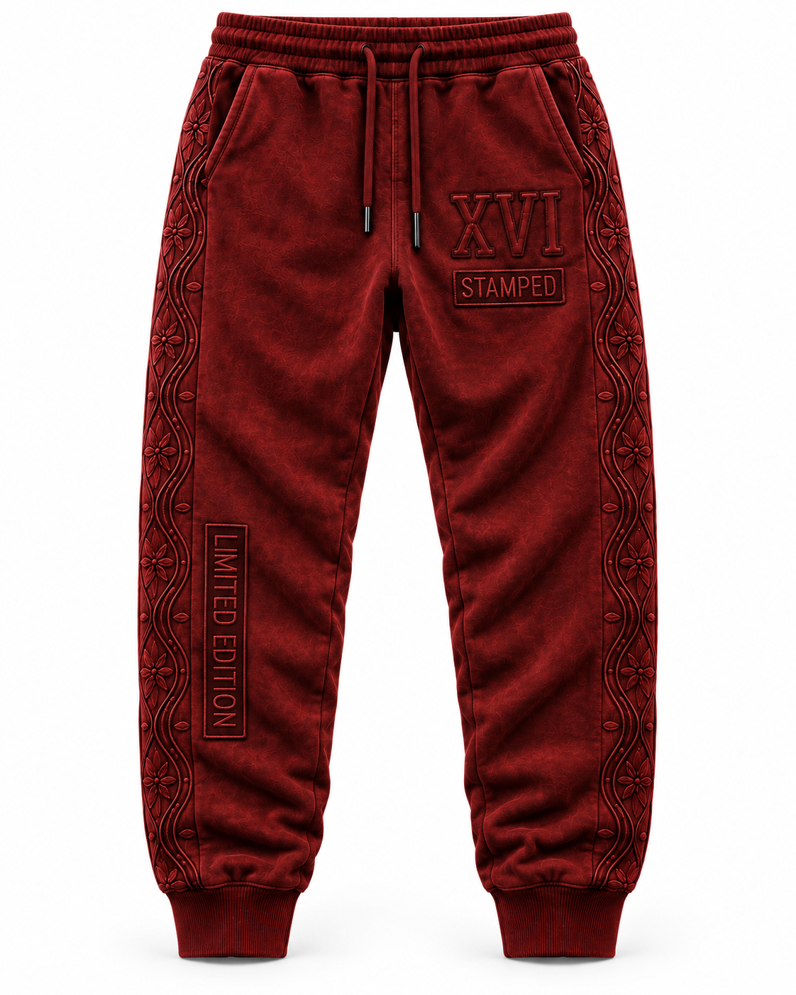 XVI STAMPED Limited Edition Premium French Terry Sweatsuit – Red