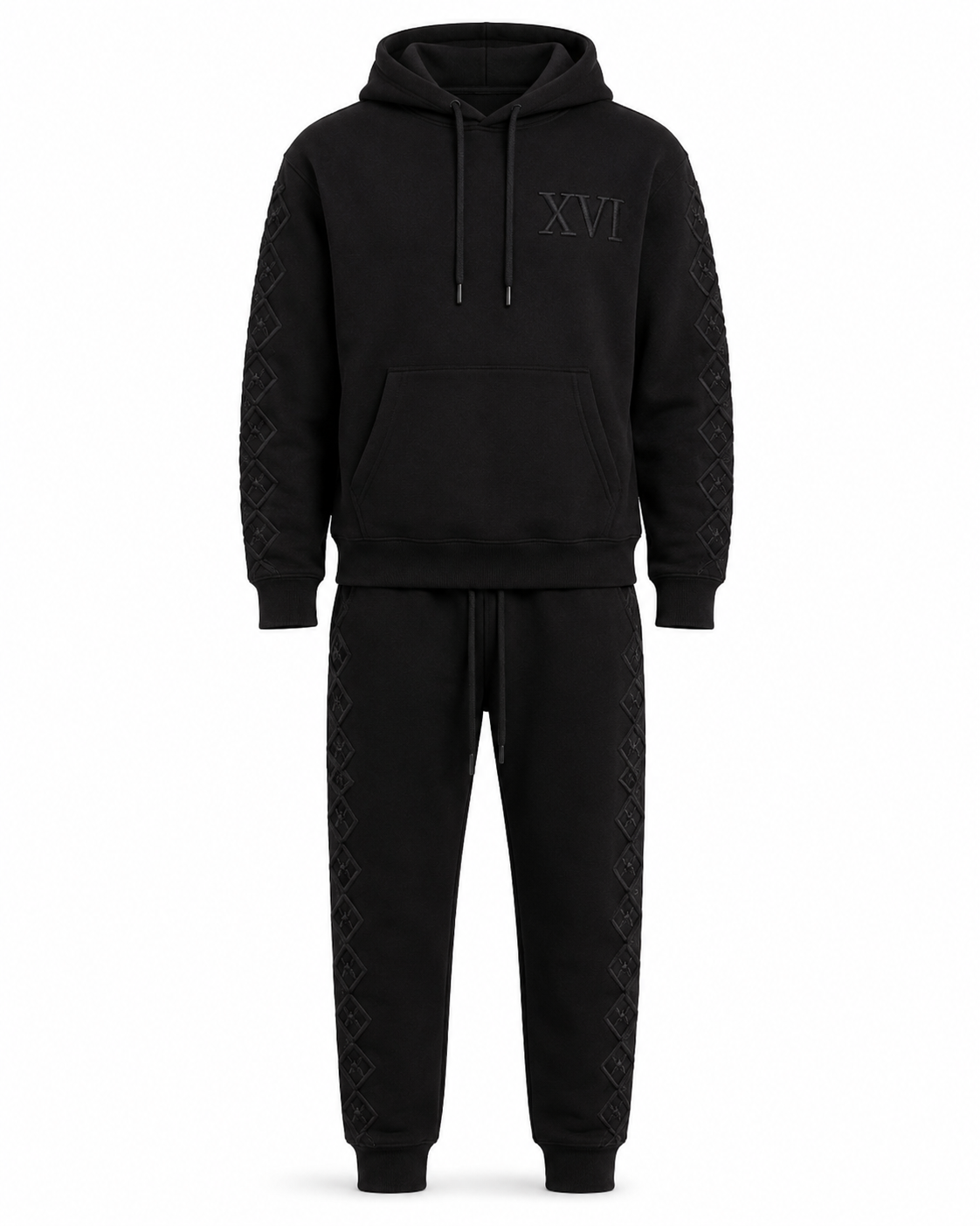 Luck Pida XVI Black Diamond French Terry Cotton Sweatsuit