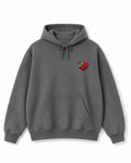 Funds Over Feelings Grey Premium Cotton 3D Embroidered Hoodie