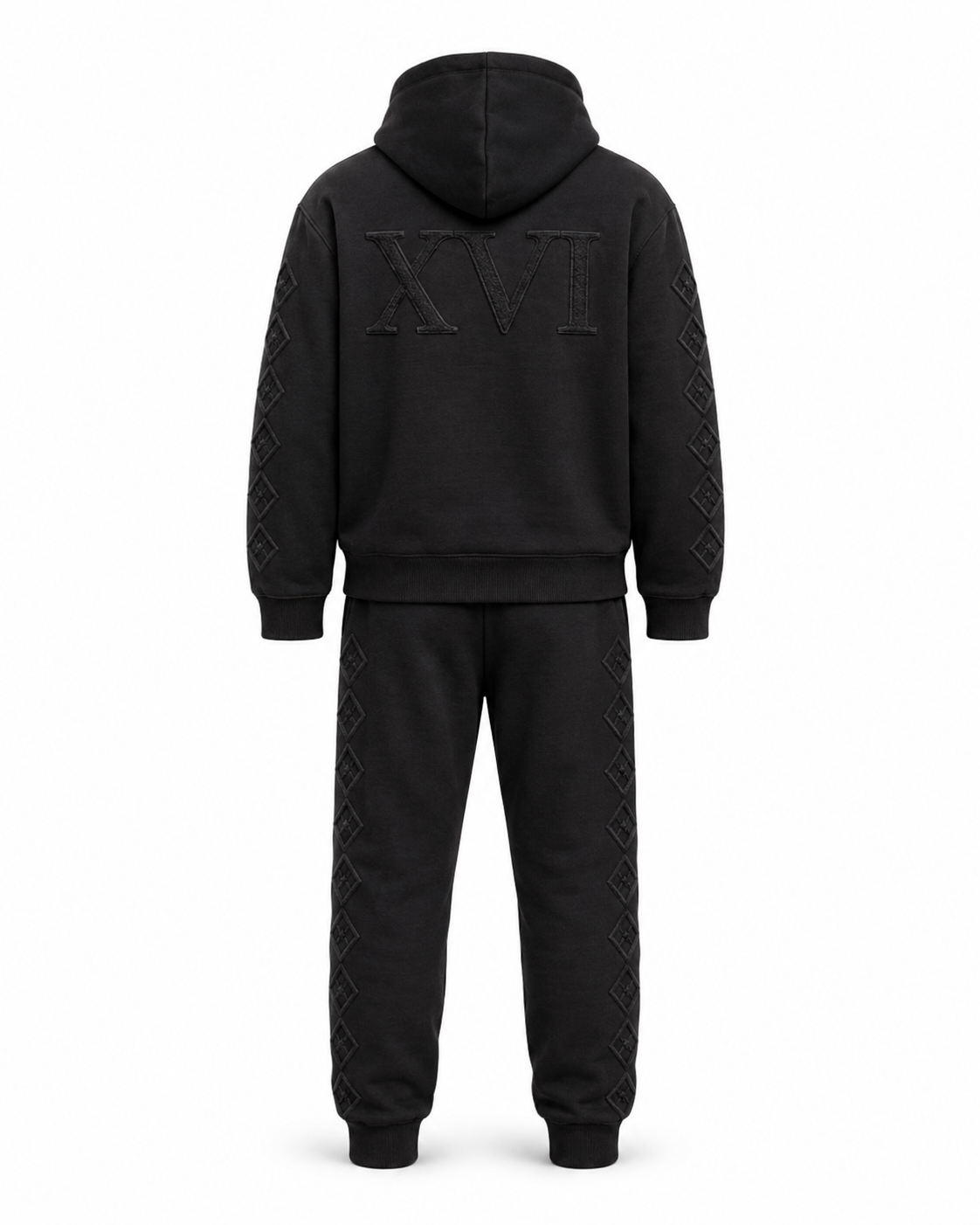 Luck Pida XVI Black Diamond French Terry Cotton Sweatsuit